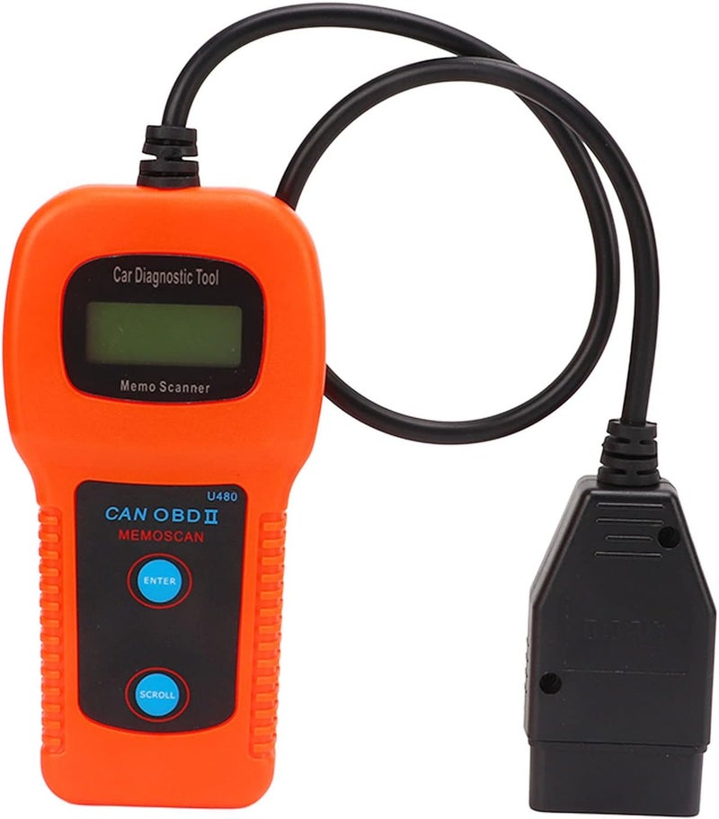 Car OBD2 Diagnostic Scanner with LCD Display, 10-12V DC Engine Code Reader Tool - Clear Backlit Screen, Compact Portable
