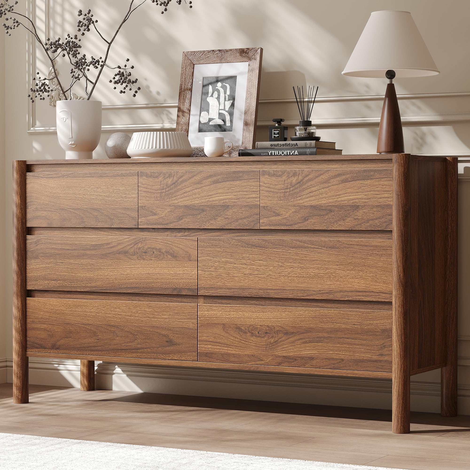 CHUWELL Walnut 7 Drawers Dresser for Bedroom, 51.1