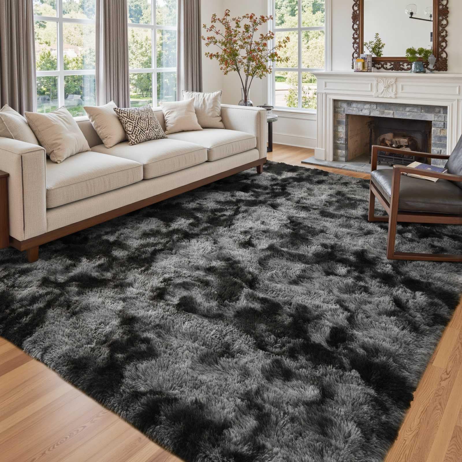 6x9 Ft Large Shag Rugs for Living Room Decor, Tie-Dyed Ultra Soft Fluffy Furry Area Rugs for Bedroom Indoor Floor, Aesth