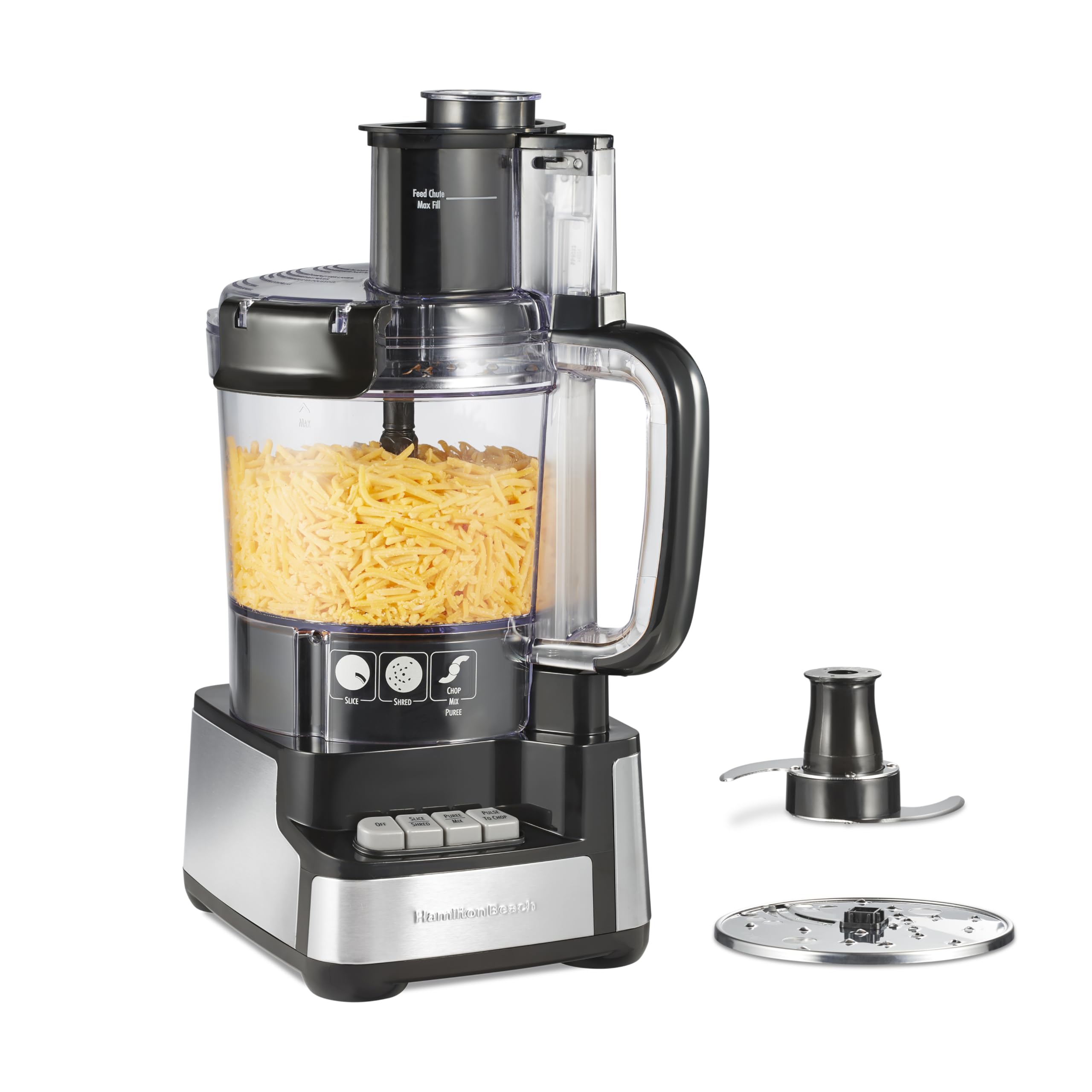 Hamilton Beach Stack & Snap Food Processor and Vegetable Chopper, BPA Free, Stainless Steel Blades, 12 Cup Bowl, 2-Speed