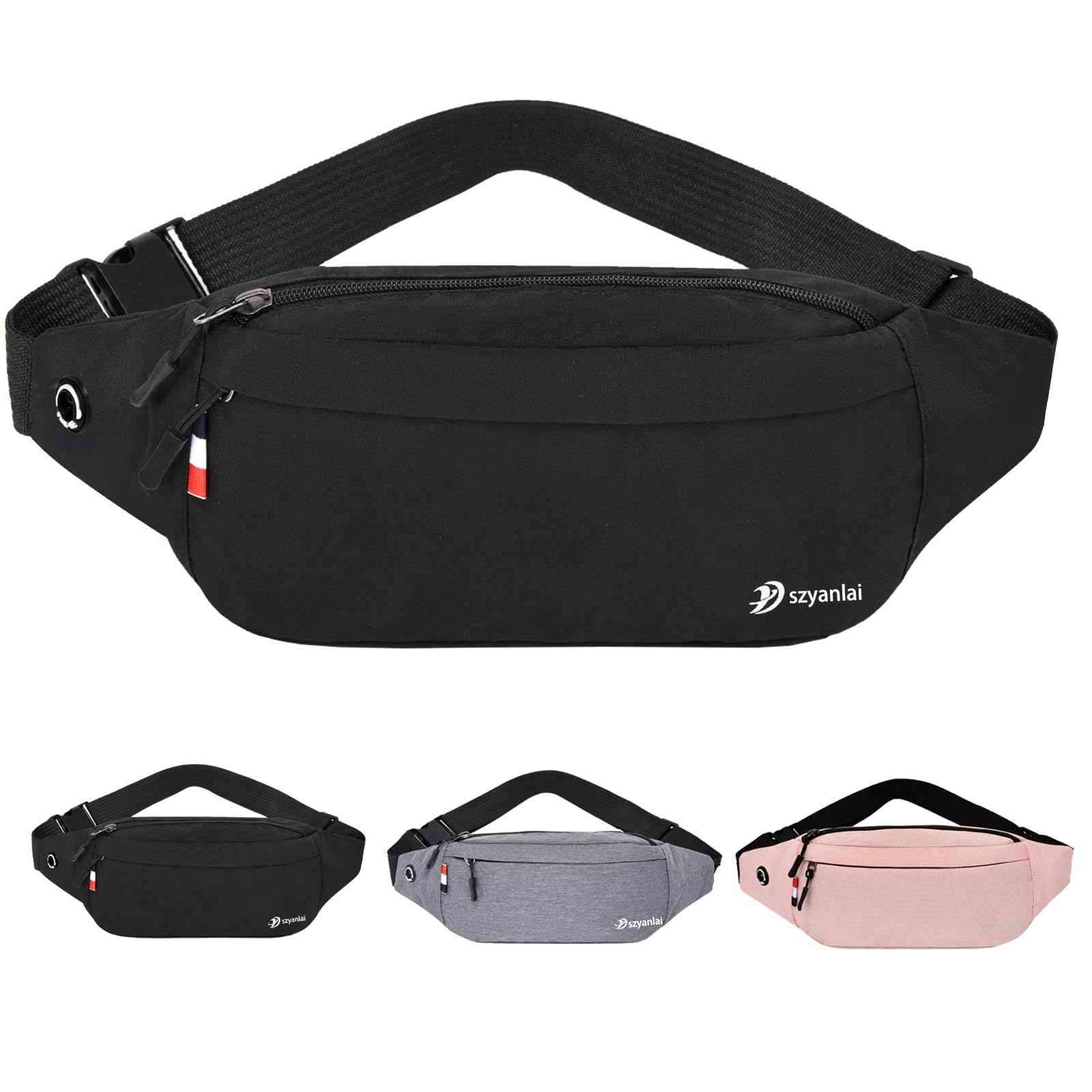 Bum Bag for Ladies Women Men Girls Bumbags Waist Fanny Pack with Headphone Jack and Adjustable Belt 