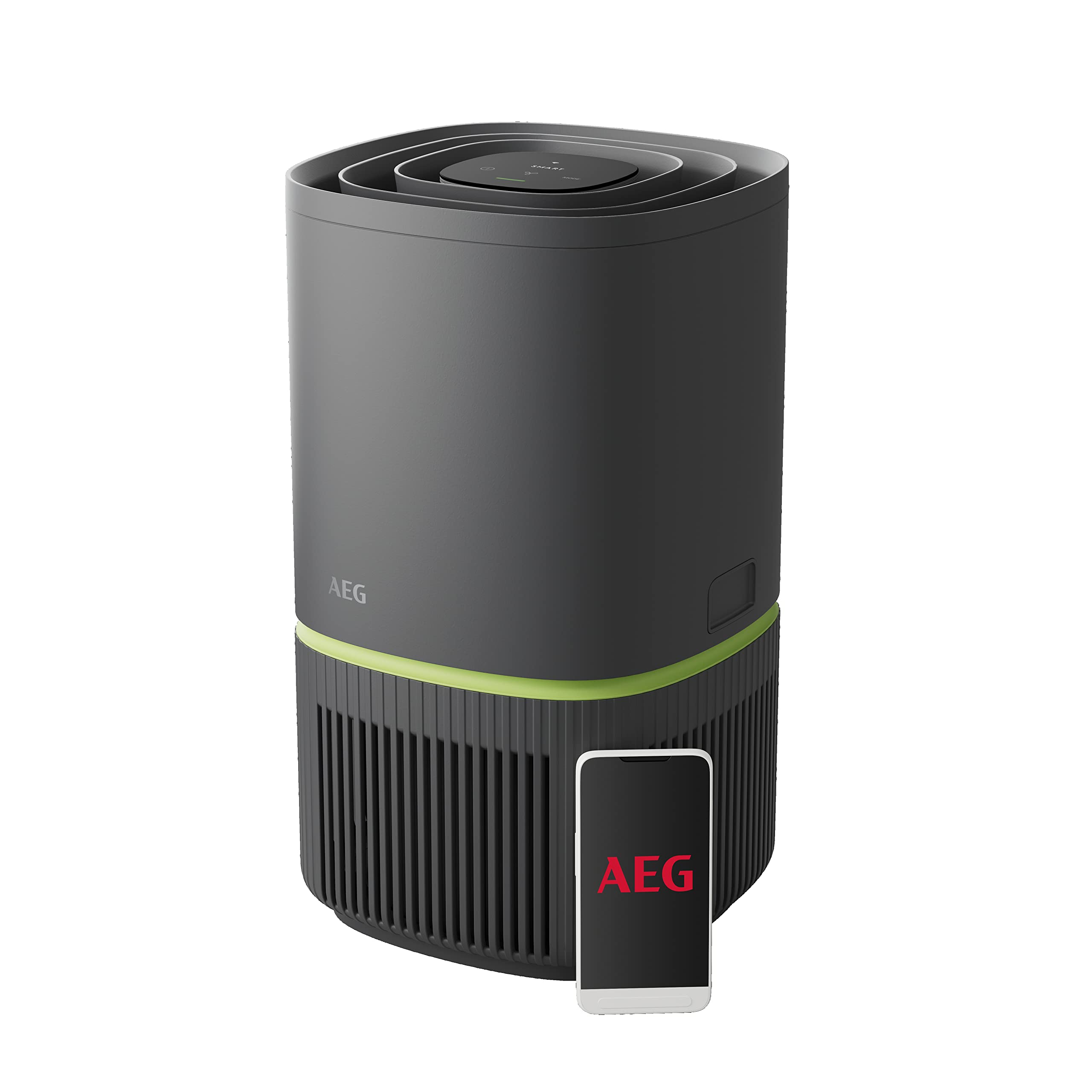 AEG Pure 5000 Compact Air Purifier for Home APO50371DG, Connected 4-stage HEPA Air Filter Cleaner Removing up to 99.5 Pe