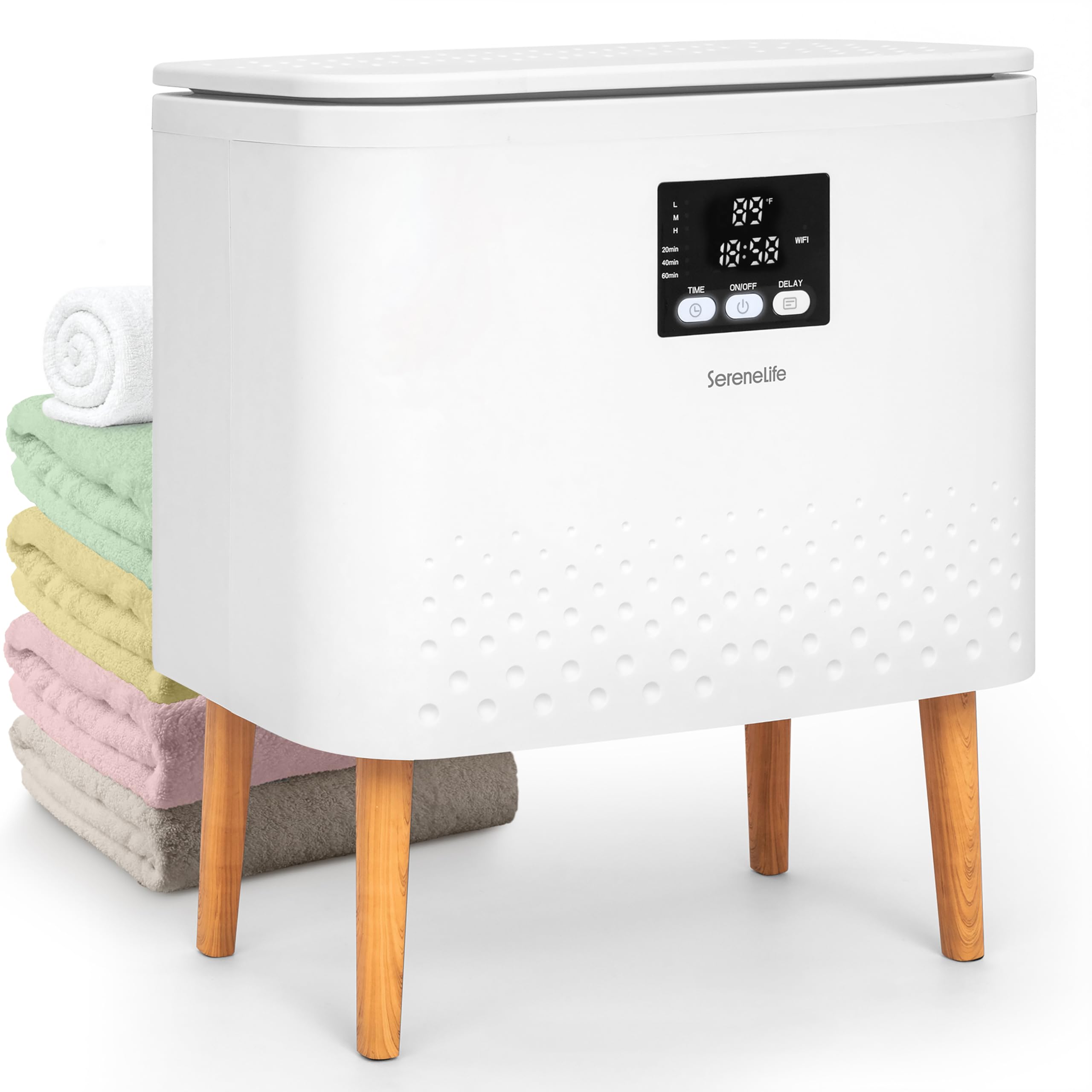 SereneLife Towel Warmer 20L Bucket – Wi-Fi Heater, Large Capacity Hot Spa & Blanket Warmer with Auto Shut Off, Energy Ef