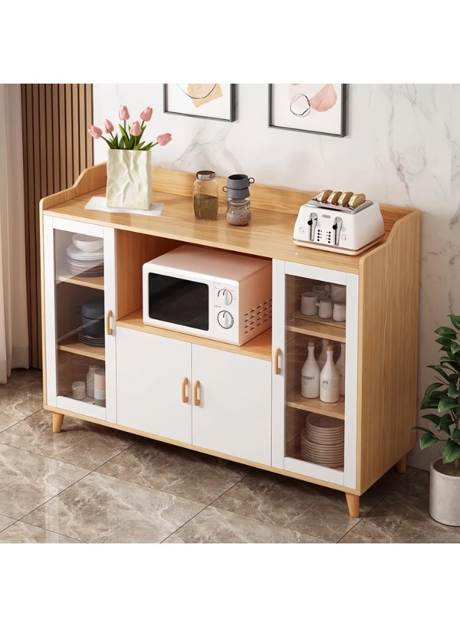 Sharpdo Kitchen Storage Cabinet Sideboard Coffee Bar Cabinet Microwave Stand Large Capacity Multifunctional Wooden Organ