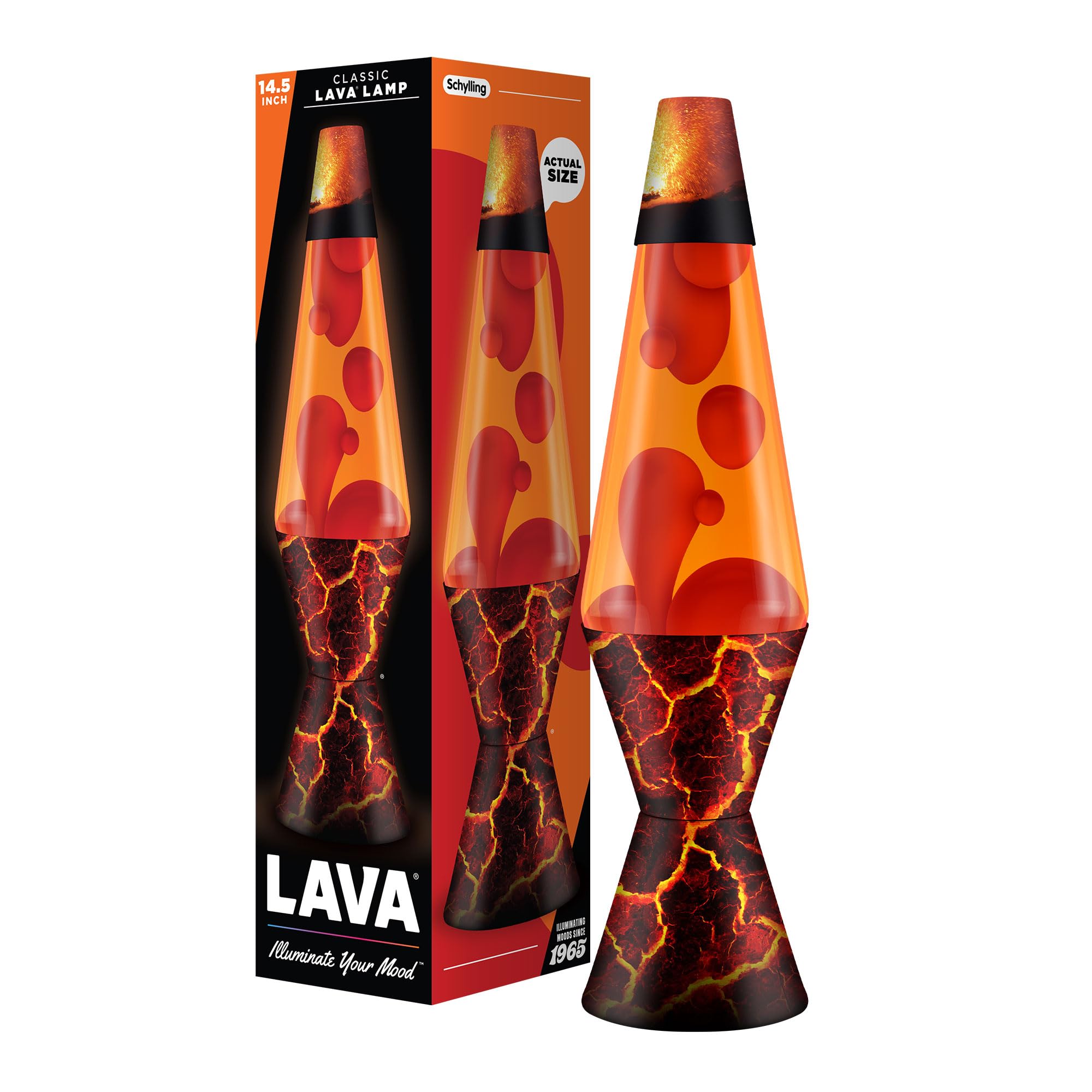 The Original Lava® Lamp - 14.5" Volcanic Crags - Classic Liquid Motion Lamp - Red Wax and Orange Liq