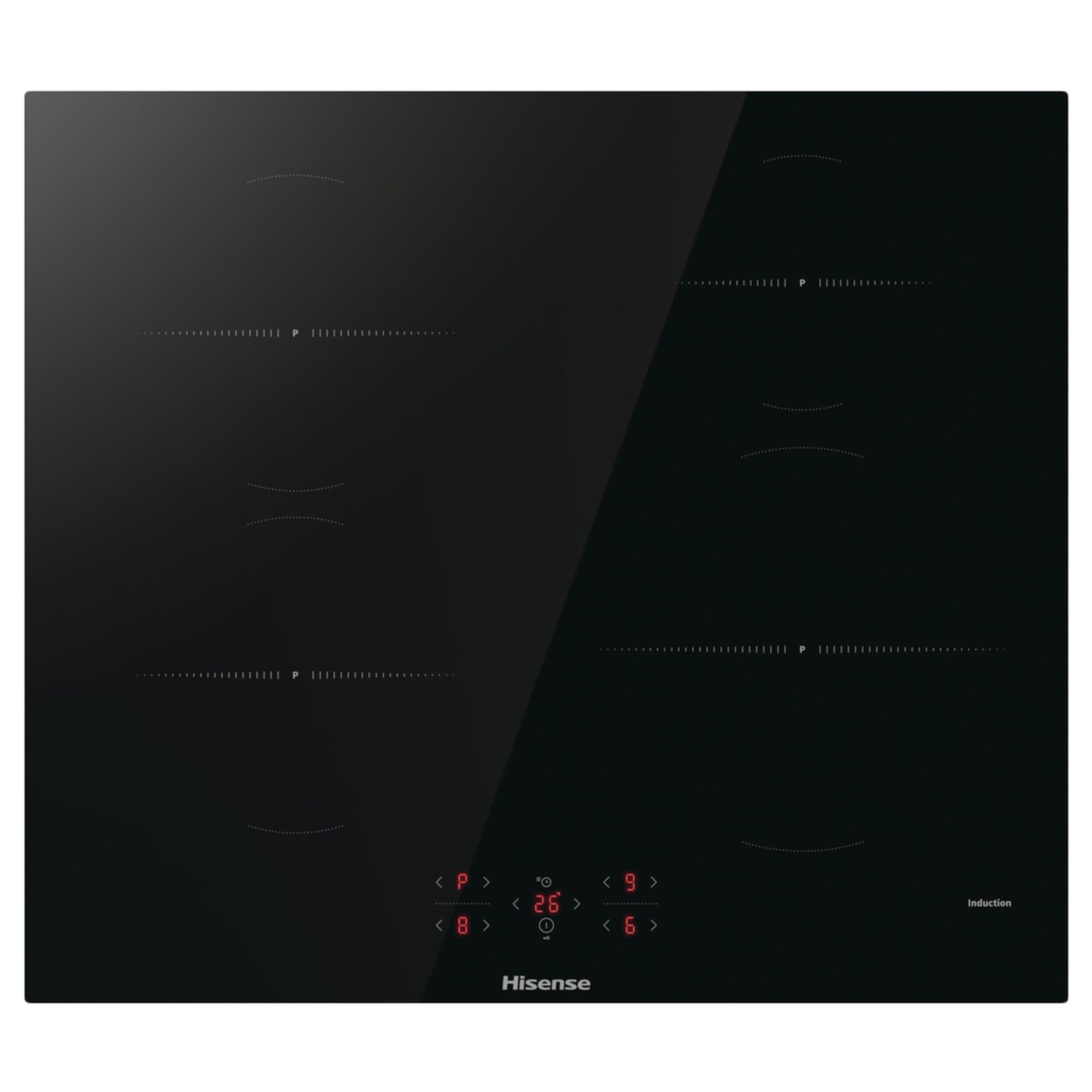 Hisense HI6401BSC Built-in 60cm Induction Hob Ceramic Glass Panel, Child Lock, Touch control, Timer 