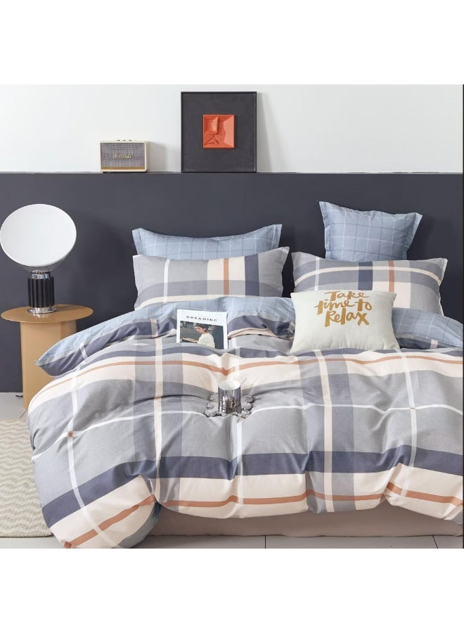 Santaoche Home Cotton Comforter Sets, Fits 200 x 150 cm Queen Size Bed, 4 Pcs, 100% Cotton 200 Threa