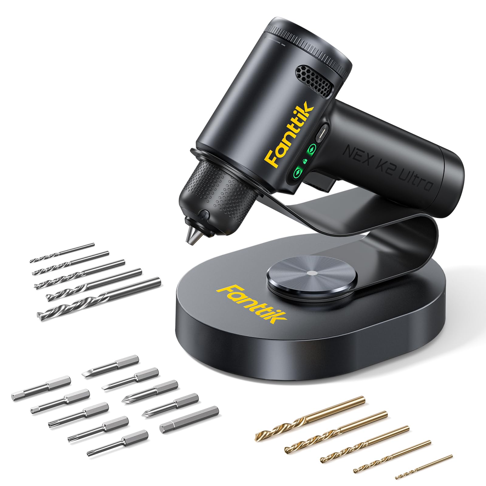 Fanttik K2 Ultra Power Drill, Cordless Drill/Driver, 3/8'' Keyless Chuck, Max. 30 N.m, Max. 1250 RPM, TapSwitch Gear Cha