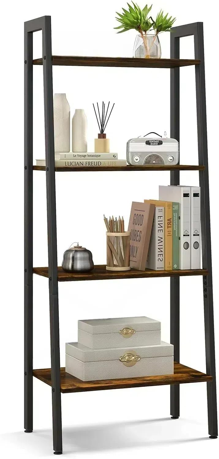 4-Tier Bookshelf, 17 inch Wooden Rack, Shelf, Bookcase, Stylish, Kitchen Rack, Open Rack, Storage Rack, for Bedroom, Off
