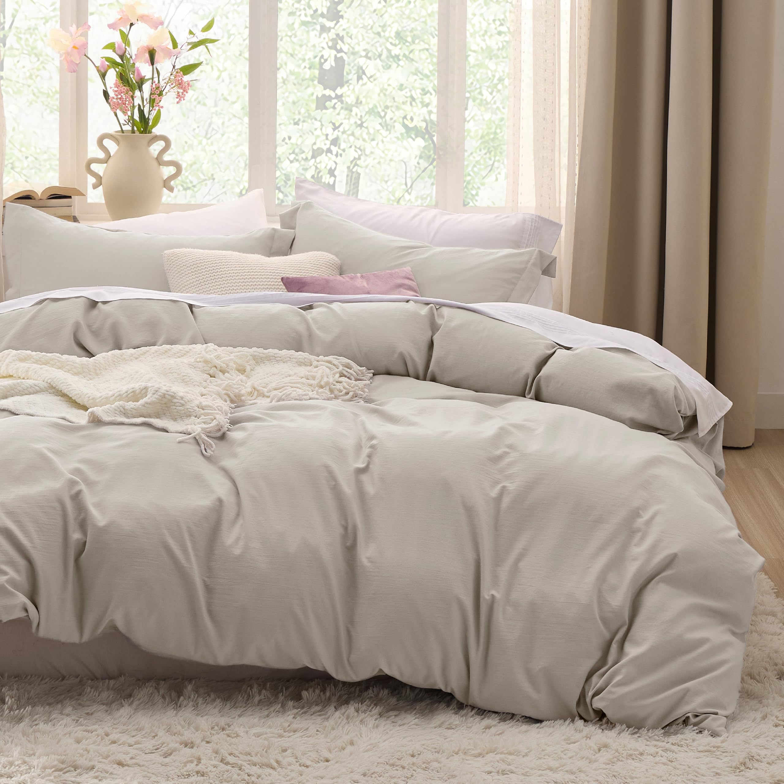 Bedsure Duvet Cover Queen Size - 3 Pieces Prewashed Extra Soft Bedding Set, Includes 1 Duvet Cover 9