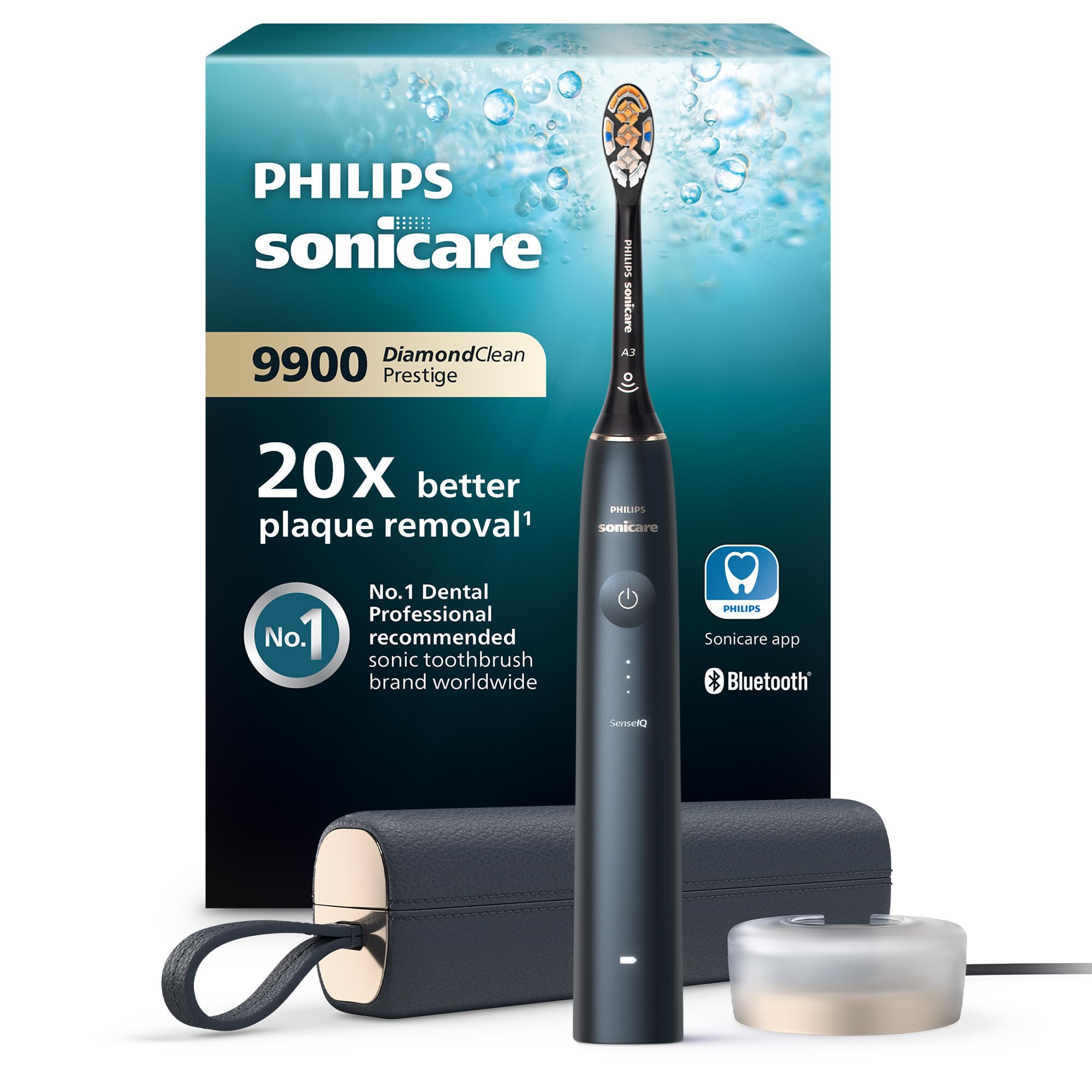 Philips Sonicare9900Prestige Our Most Advanced Electric Toothbrush with SenseIQ, Brush Head, Artificial Intelligence in