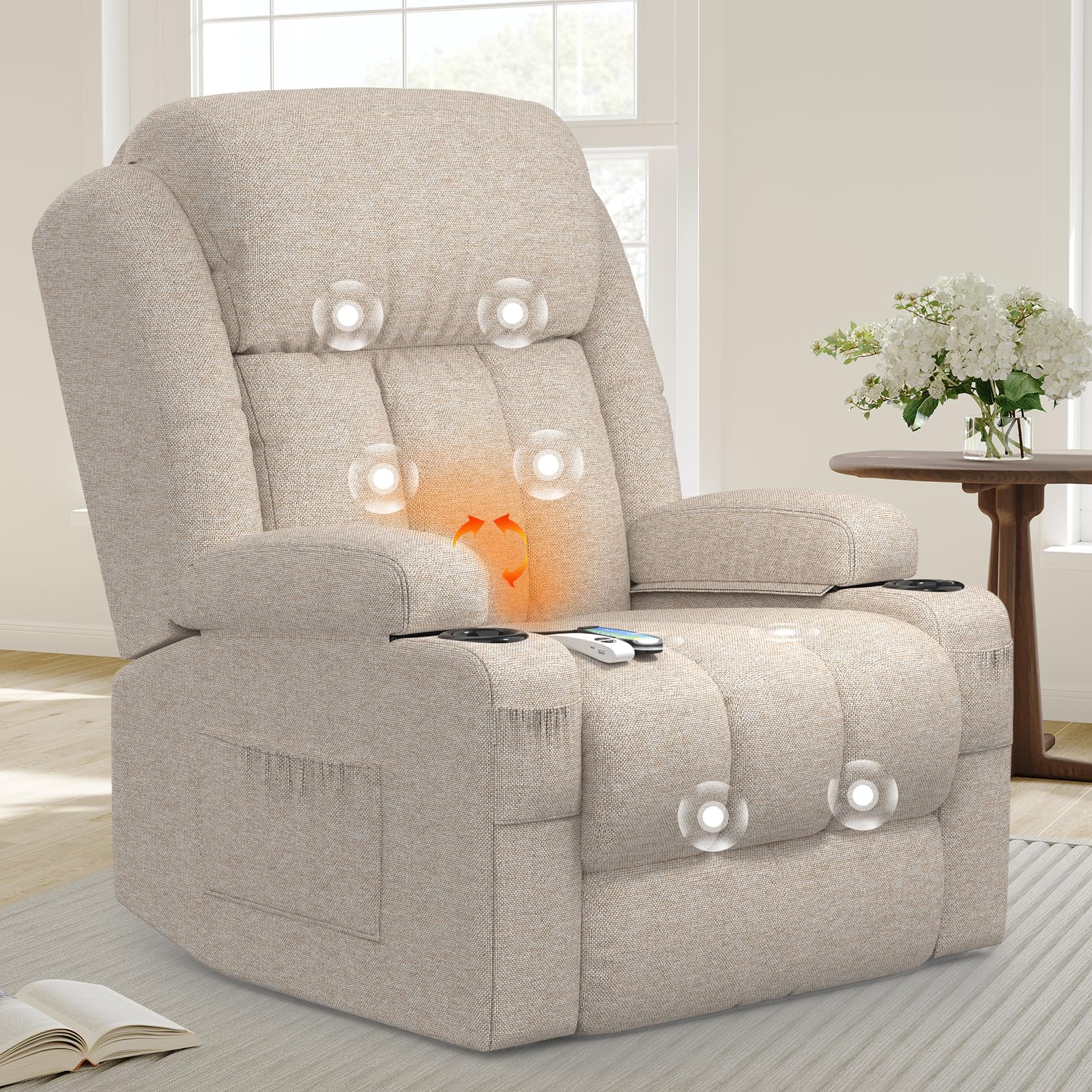 Lift Chairs Recliner Chairs For the Elderly with Massage & Heat, Extended Footrest Padded Backrest &