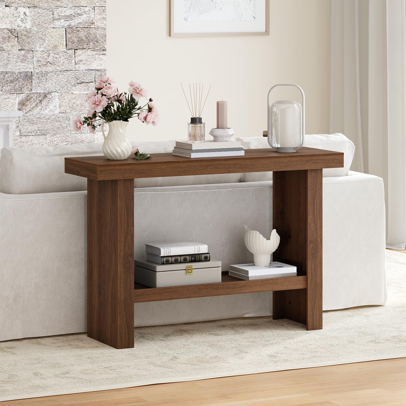 MAHANCRIS Console Table, 39.4'' Entryway Table for Hallway, Narrow Sofa Table Behind The Couch, Modern Foyer Tables for 