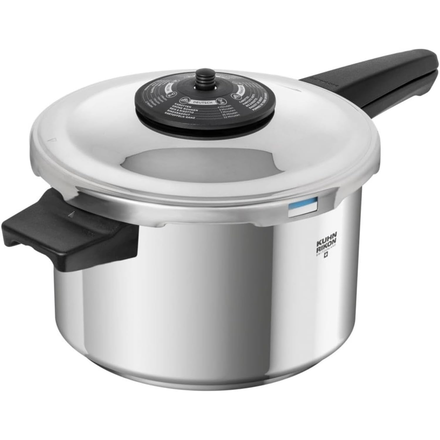 Kuhn Rikon Pressure Cooker Duromatic Neo 5L/22cm Food Steamer with Long Handle. Multi Cooker Hotpot with Auto Lock Lid.