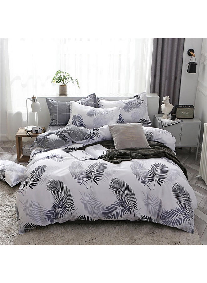 Sharpdo 4-Piece Single Size Luxurious Cotton And Soft Microfiber Comforter Set (1 Duvet/Quilt Cover,