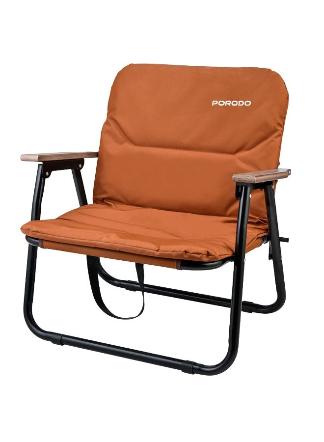porodo Camping Foldable Chair with 150kg Load Capacity/ Aluminum Frame with 600D Oxford Cloth and Beech Wood Material -