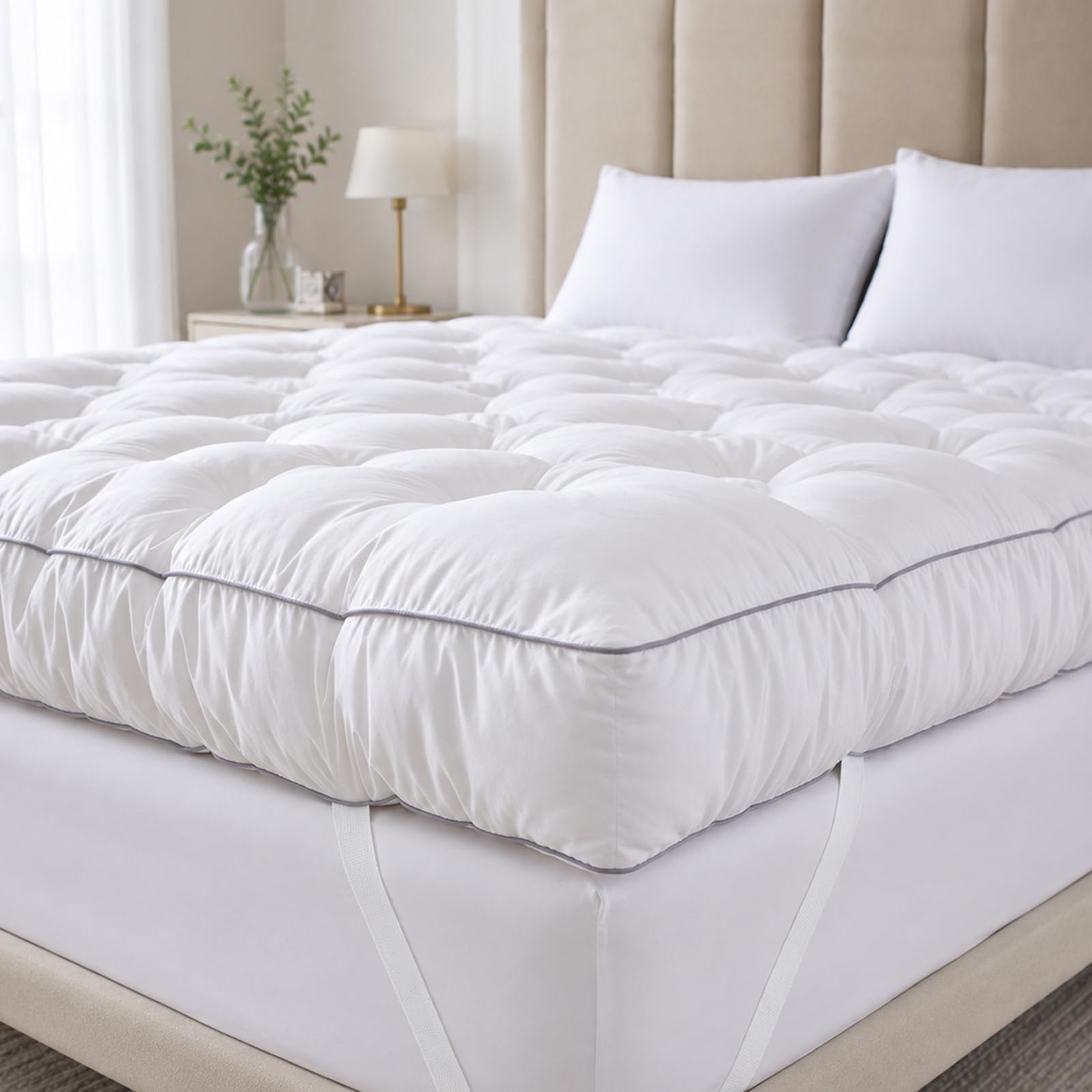 SHOUREN 5 Inch Memory Foam Mattress Topper Queen for Back Pain Relief, Extra Thick Gel Memory Foam B