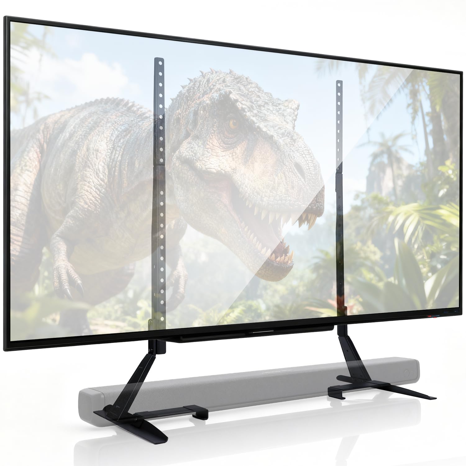 Amazon Basics Universal TV Stand, Height Adjustable for 22 - 77 inch (55.9cm–195.6cm) TVs, Supports up to36.3 kg VESA 20