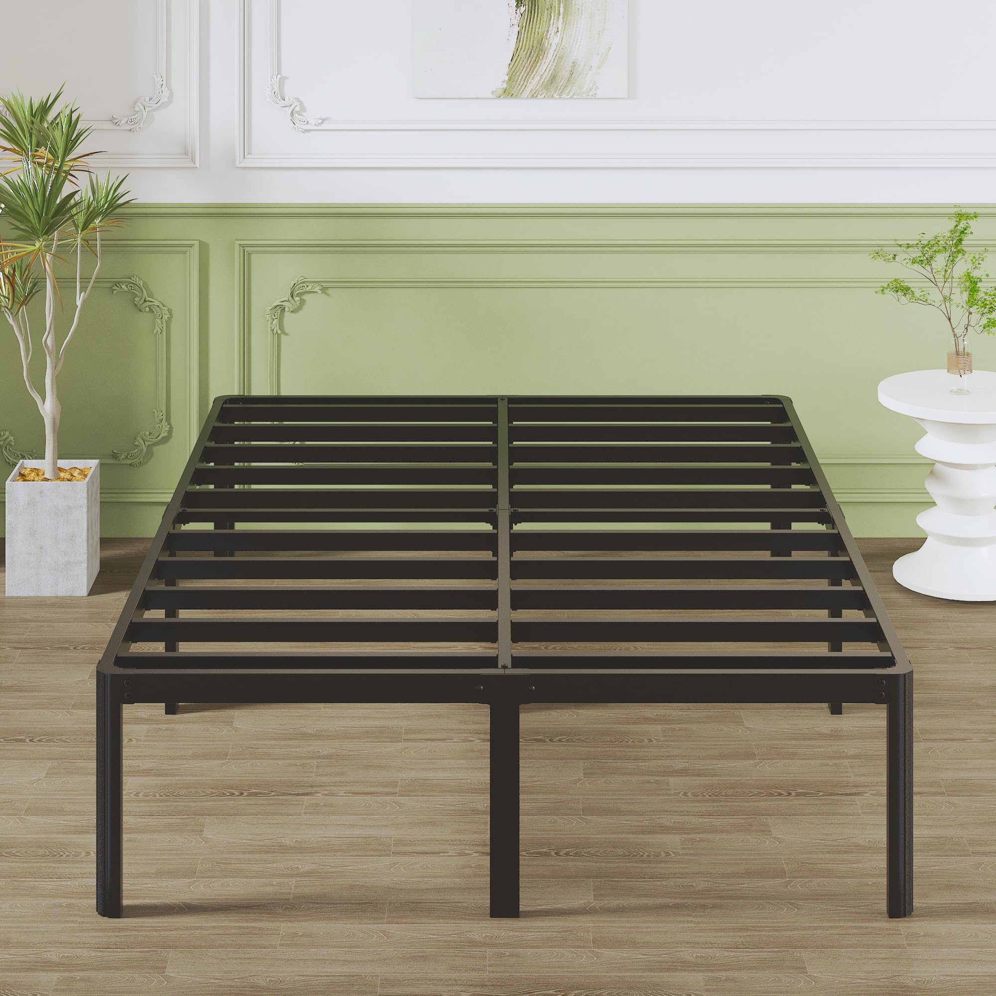 Lutown-Teen 41 cm King Size Bed Frame with Rounded Corner Legs, 5ft Metal Platform Bed Frames King S
