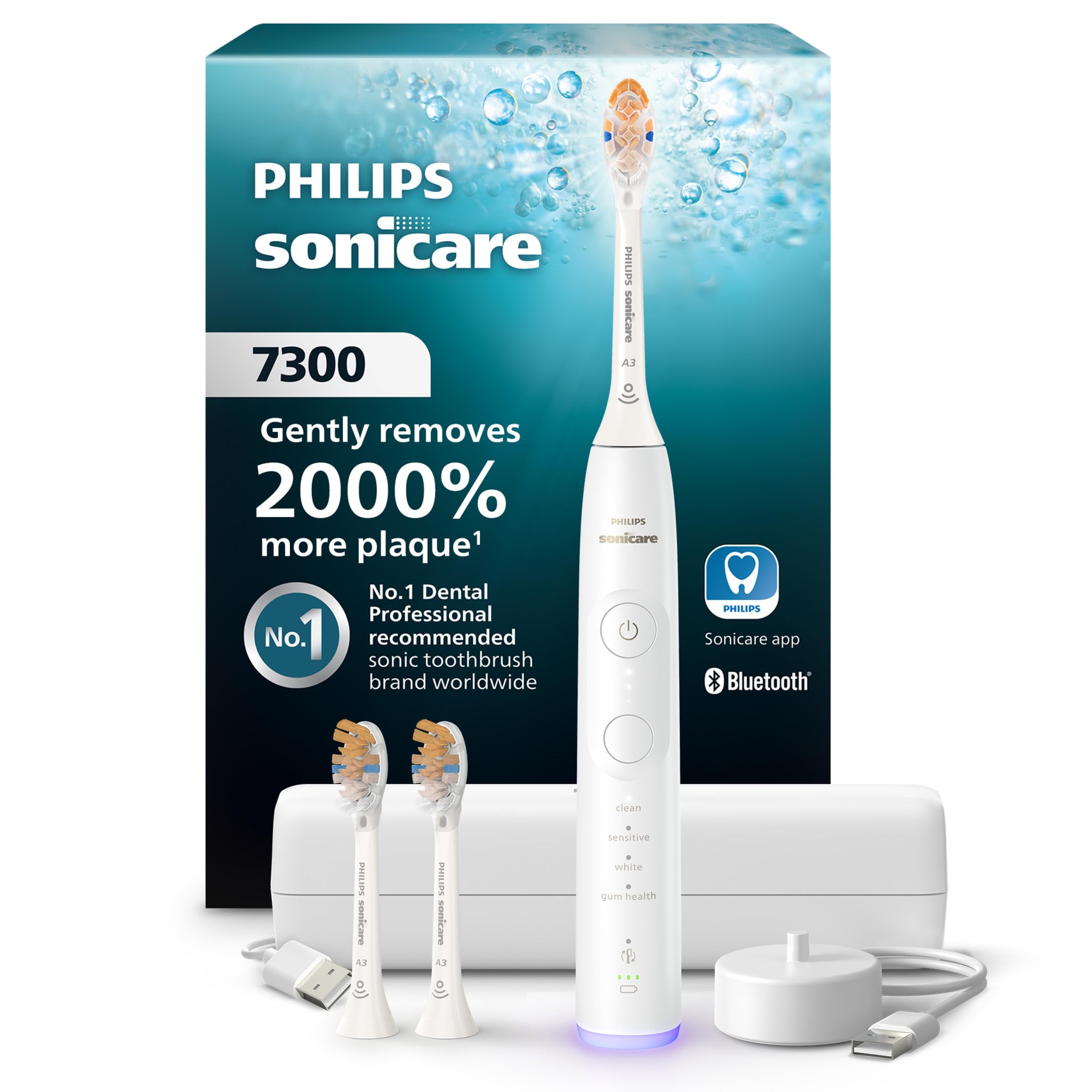 Philips Sonicare 7300 Series Electric Toothbrush - Next-Generation Sonicare Technology, Pressure Sensor, 12 Brushing Set