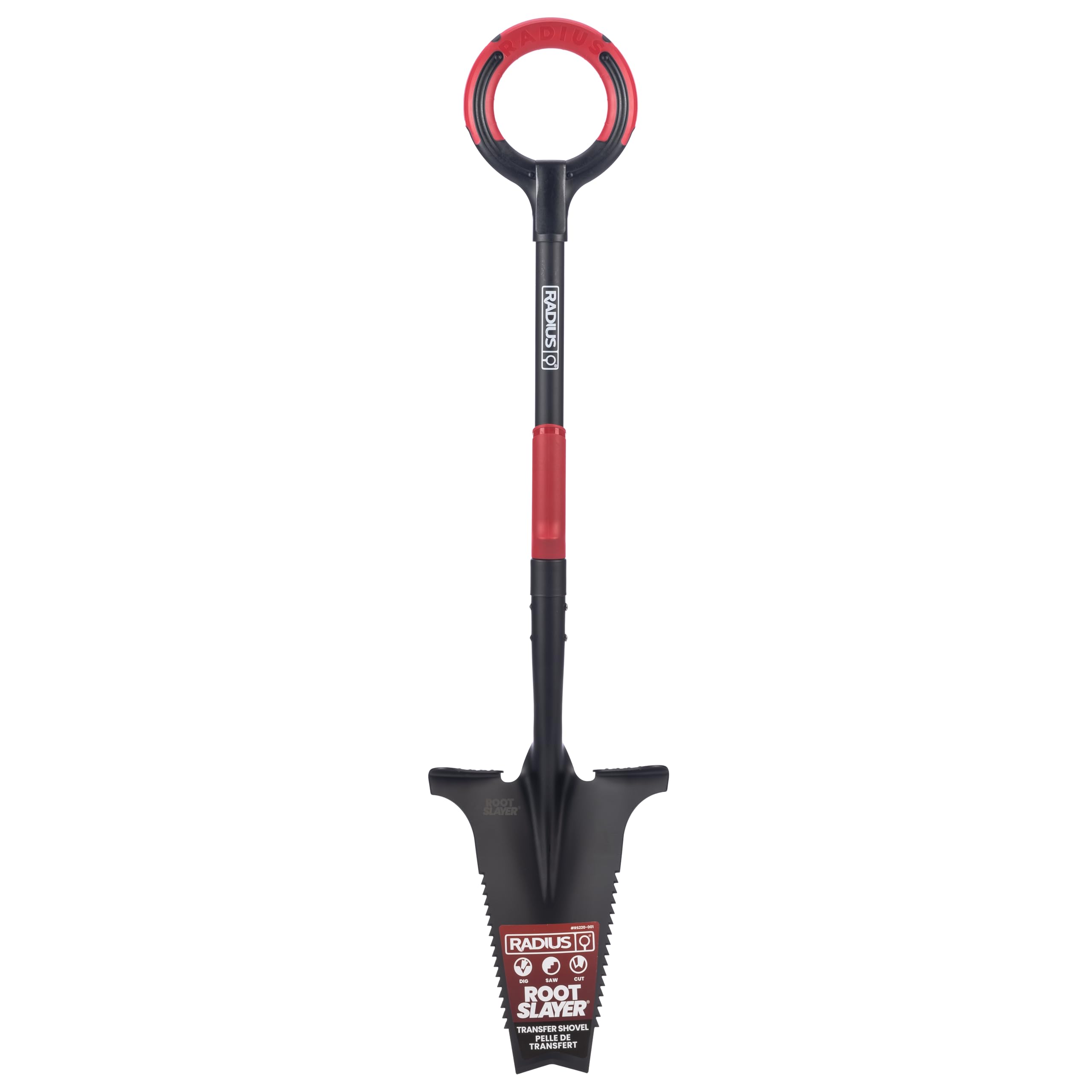 Root Slayer by Radius Garden RS220-001 Heavy Duty Serrated Steel Spade Shovel