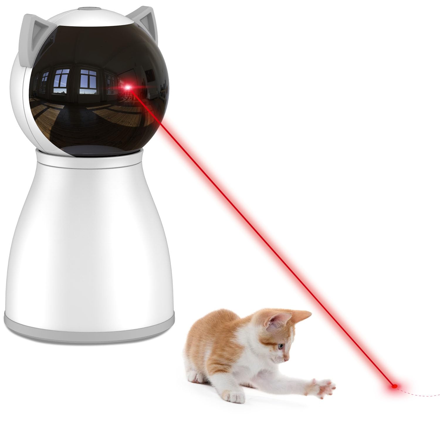 YVE LIFE Cat Toys Laser for Indoor Cats,The 4th Generation Real Random Trajectory Motion Activated Rechargeable Automati