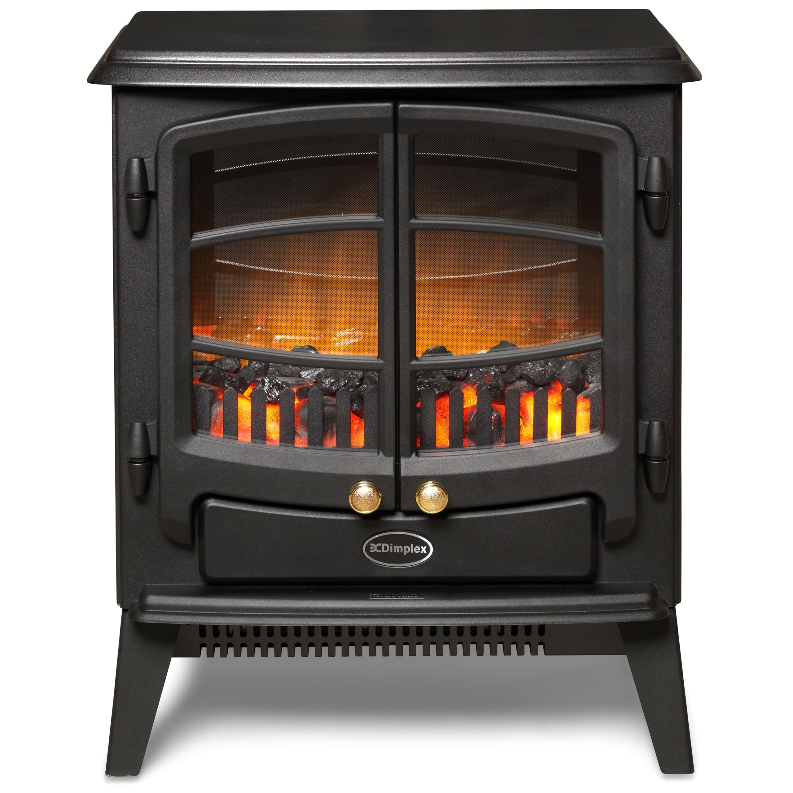 Dimplex Tango Optiflame Electric Stove, Matte Black Free Standing Stove Fire with Coal Fuel Bed, LED Flame Effect, Adjus