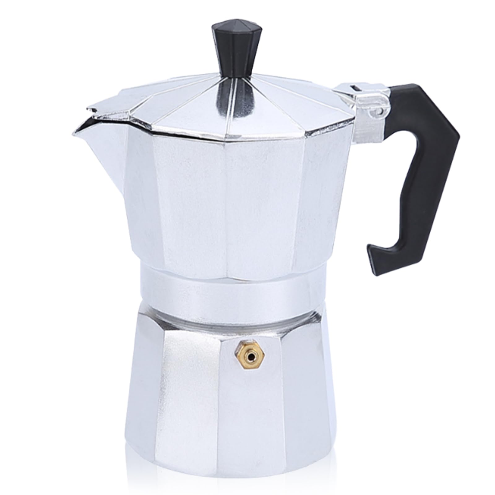 Stovetop Coffee Maker 150ml/3 Cups, Aluminium Moka Pot Italian Espresso Maker with Heat-Resistant Ha
