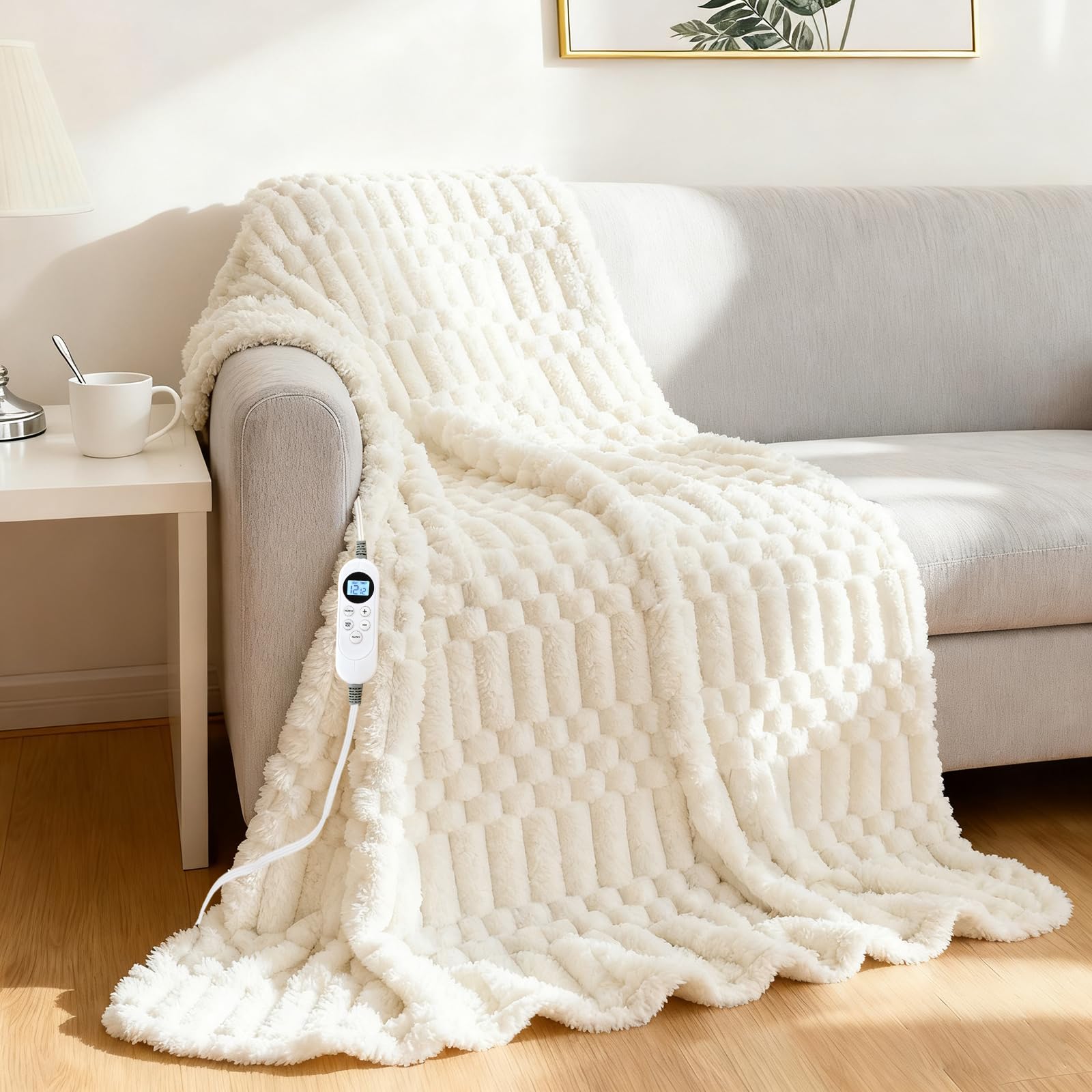 Eastsora Heated Blanket Flannel Blanket Throw, 50