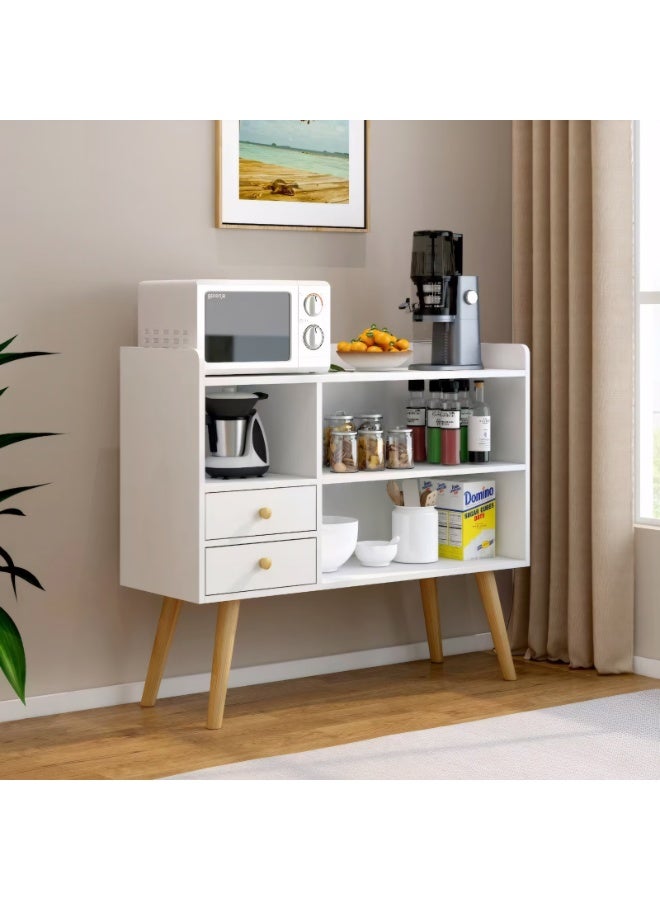 CityRiya-Long Kitchen Storage Cabinet, 100 * 35 * 90cm Storage Sideboard, Modern Coffee Corner Cabin