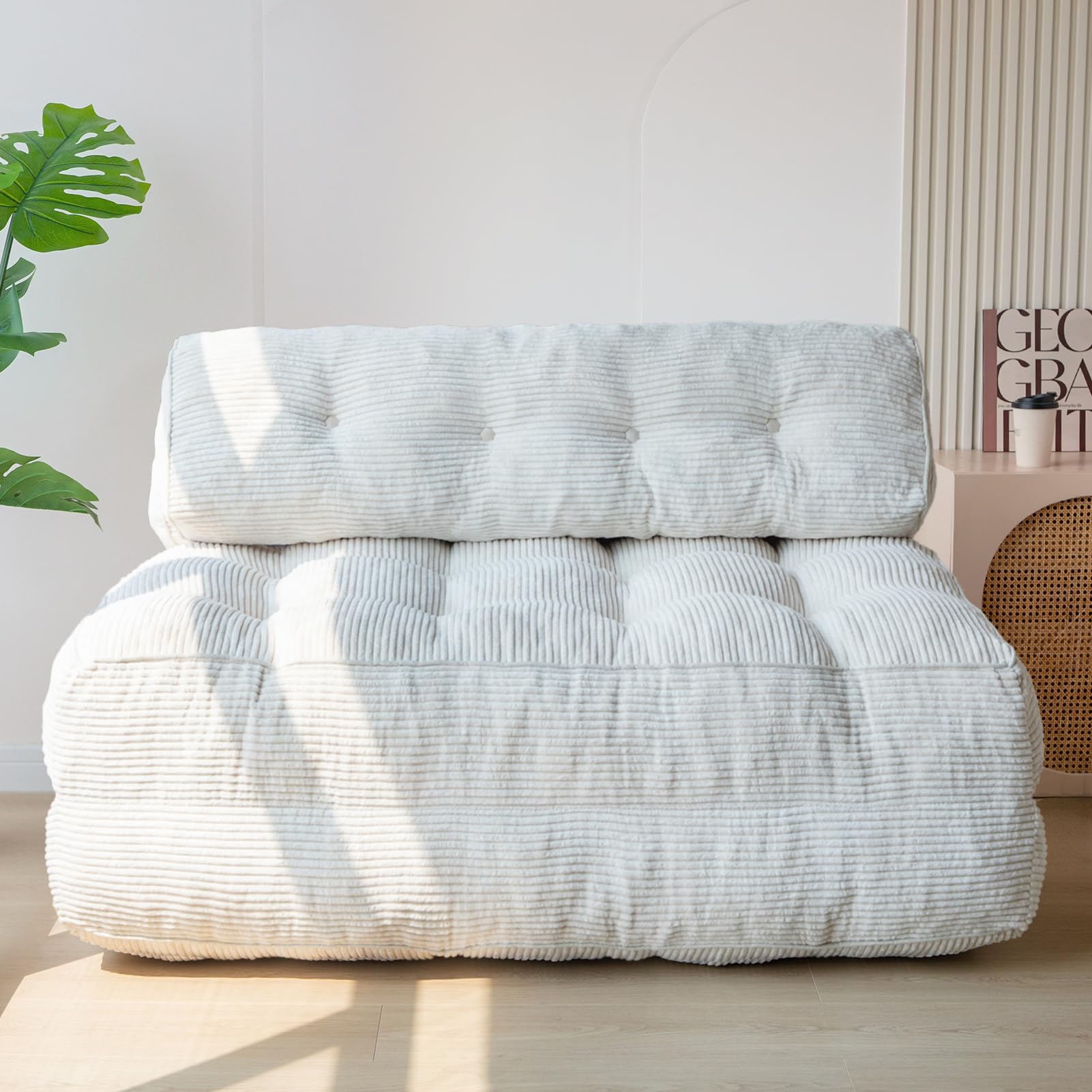 MAXYOYO Folding Sofa Bed, Convertible Chair with Pilow Foldable with Back Support, Portable Fold Out Chair Bed Comfy Flo