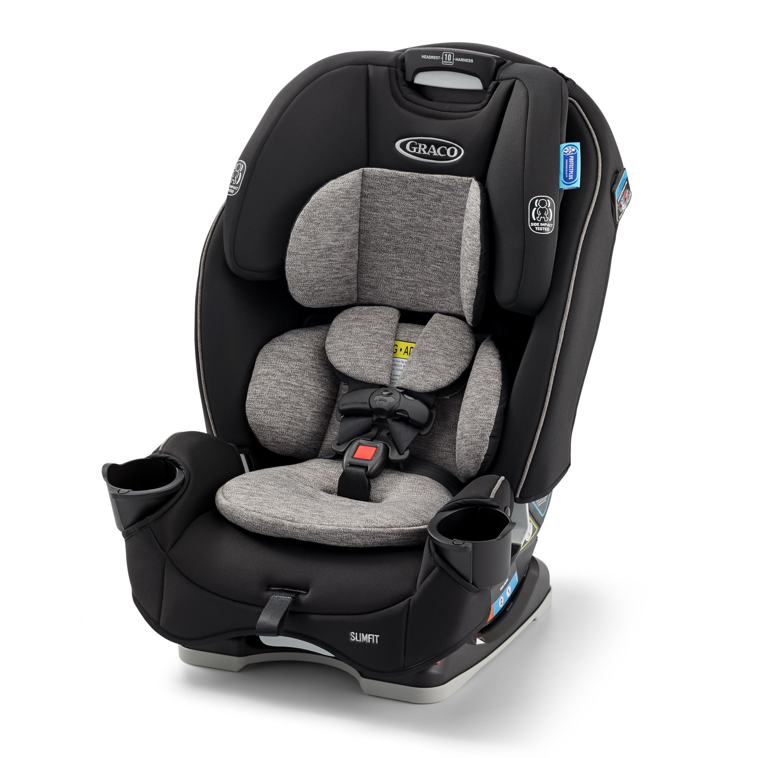 Graco Slimfit 3-in-1 Convertible Car Seat, Slim Car Seat with Space-Saving Design, Highback Booster Seat with 10-Positio