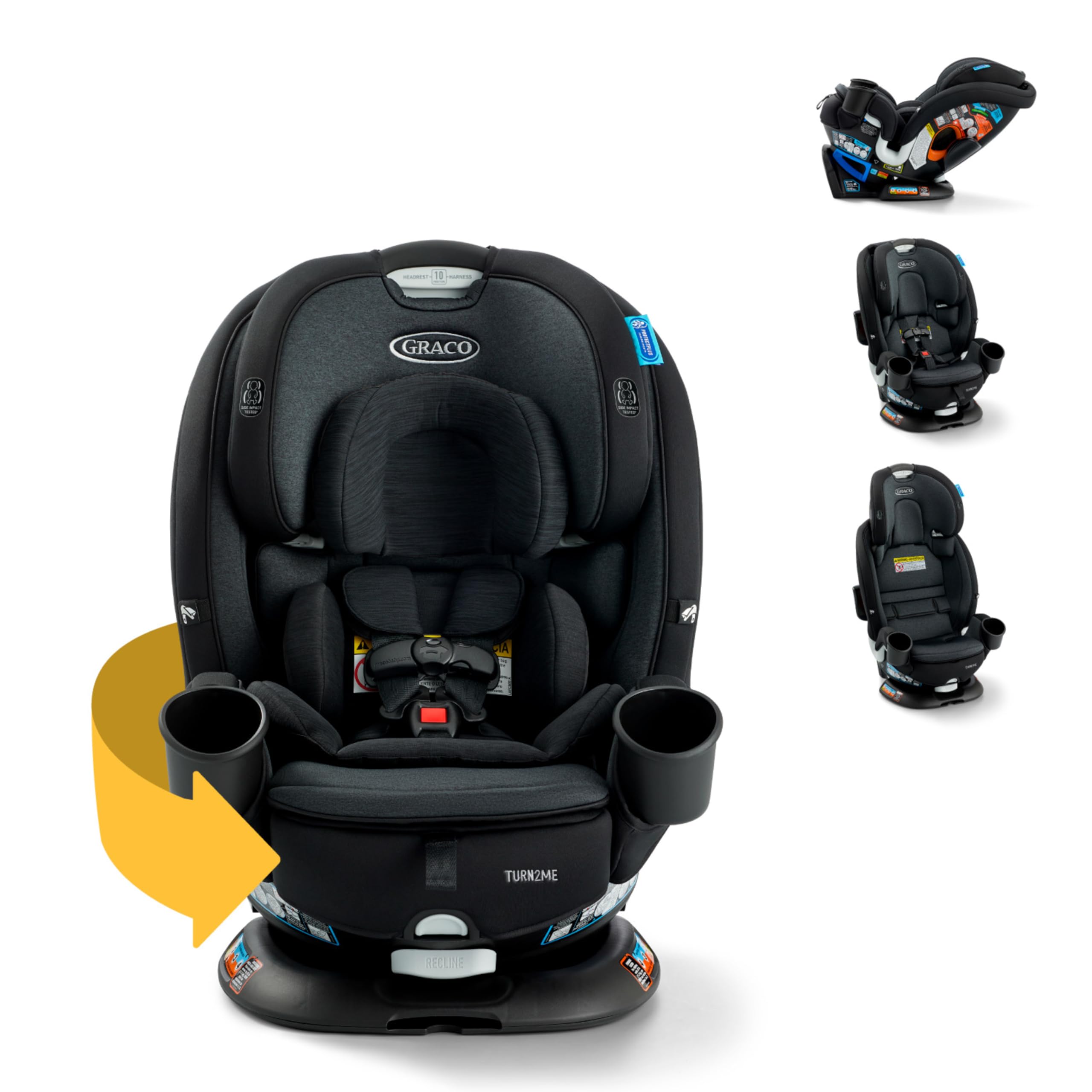 Graco Turn2Me 3-in-1 Rotating Convertible Car Seat, Cambridge, Rear-Facing Rotation Only, Forward-Fa