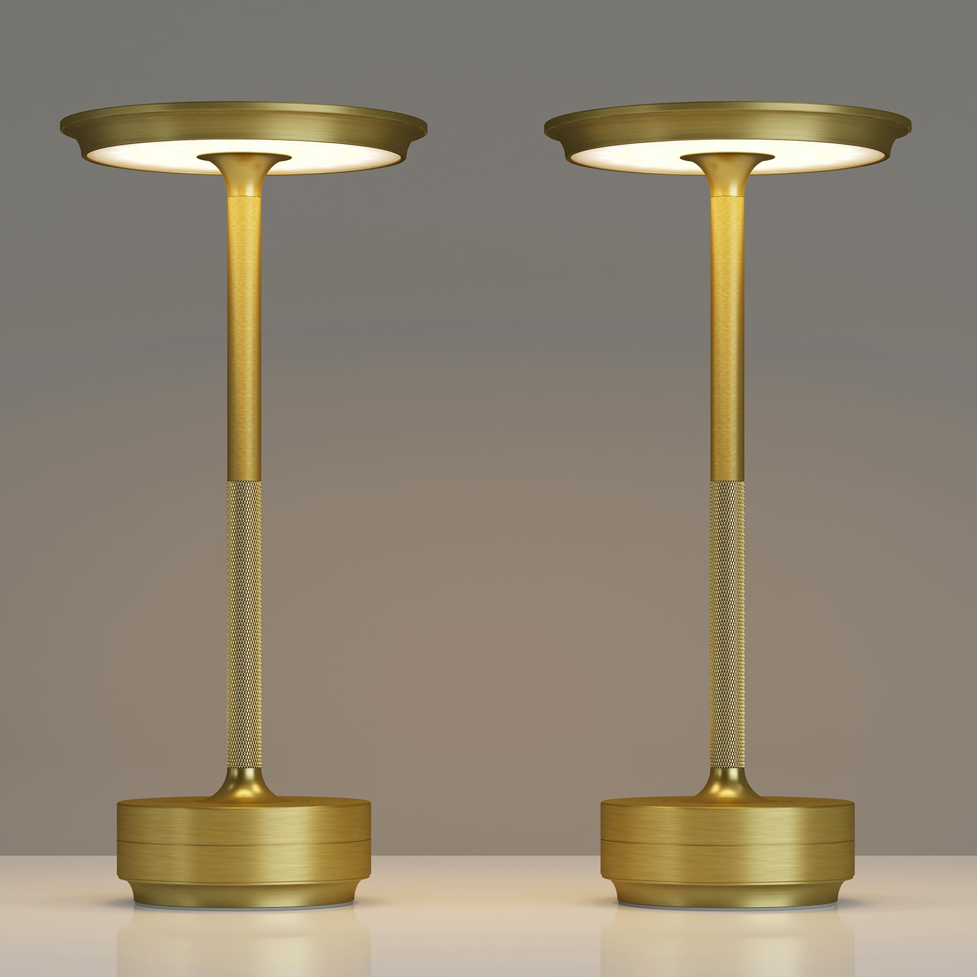 TBBGA 2 Pack Rechargeable Cordless Table Lamps, Portable 5000mAh Battery Table Light, 3 Color Stepless Dimming LED Table