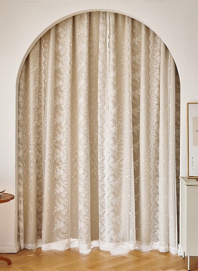 Bukela Opaque Curtains, Embroidered Tulle Curtains with Hooks, Blackout Curtains, Window Panels for Bedroom, Living Room