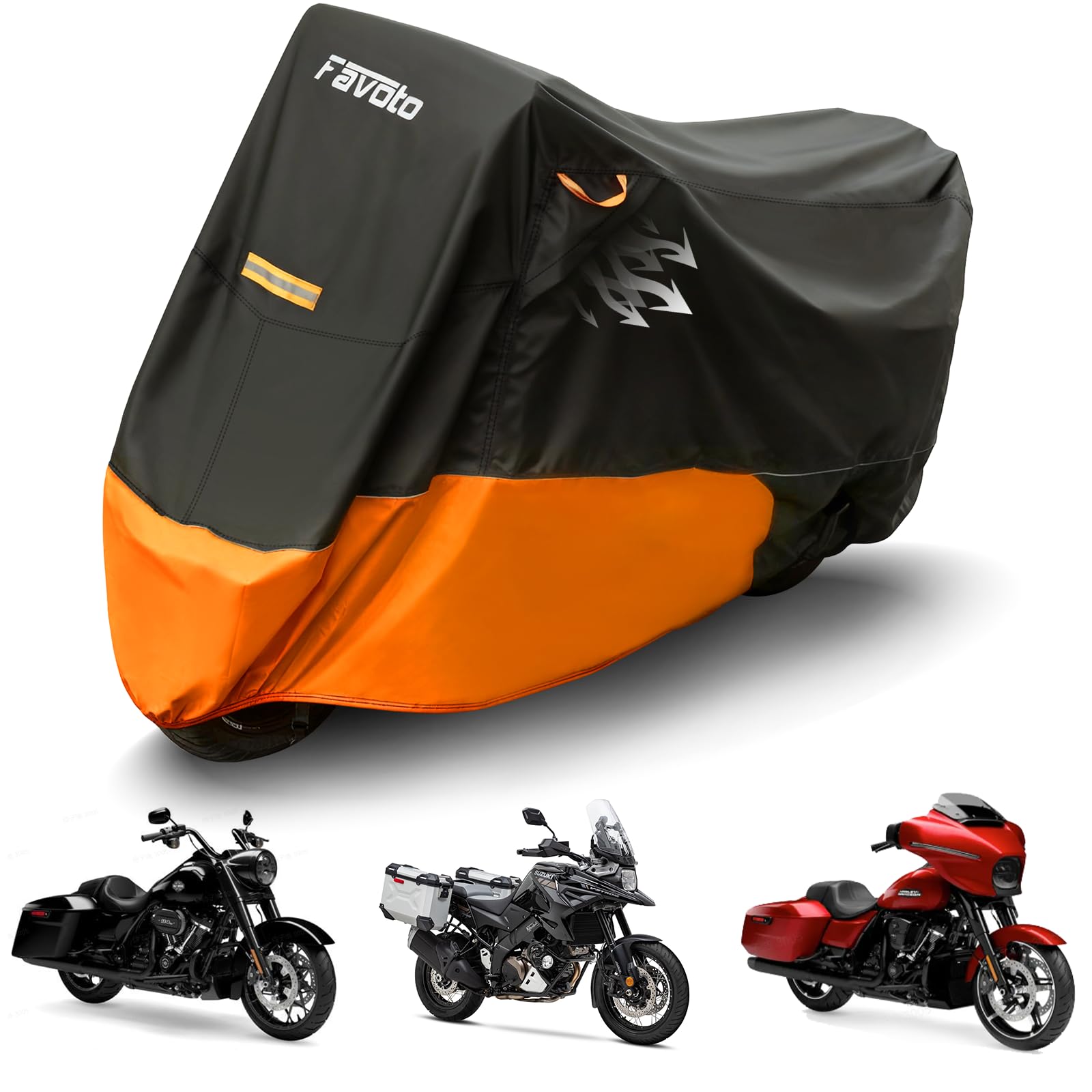 Favoto Motorcycle Cover for Harley Davidson Heavy Duty 420D Oxford | Touring Motorcycle Cover Waterp