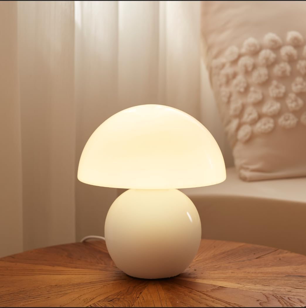 Bed Lamps For Bedroom,Desk Lamps Touch Bedside Table Lamp With White Glass Shade Night Lamp For Living Room (Milky White