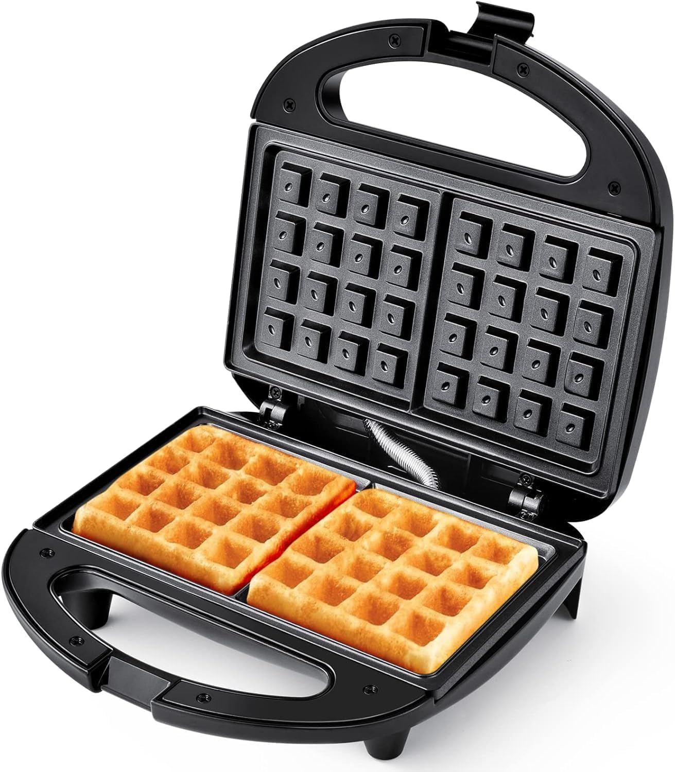 YASHE Waffle Maker, 750W Electric Non-Stick Waffle Iron Machine, Dual Belgian Waffle Machine, Automatic Temperature Cont