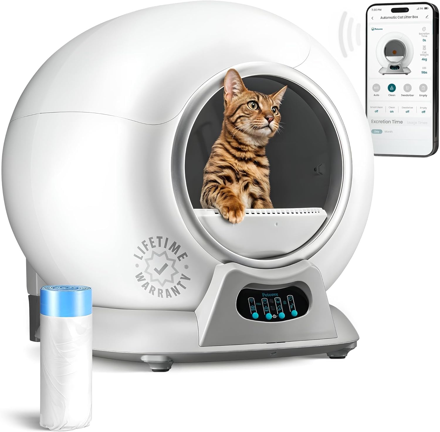 Self Cleaning Litter Box Automatic Cat Litter Box Self Cleaning for Multiple Cats Robot Automatic Litter Box Scoop Free 
