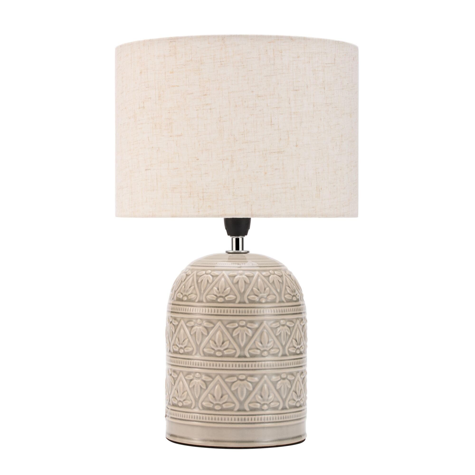 Pauleen 48223 Tender Pearl Table luminaire max. 20 watts Handmade Beige Bedside lamp in Boho Look Made of Fabric, Cerami