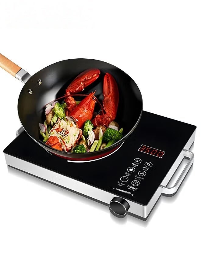 EETU Induction Cooker,Electric Induction Countertop Burner With 2 Handle And LCD Sensor Touch Timer,6 Power Induction Bu