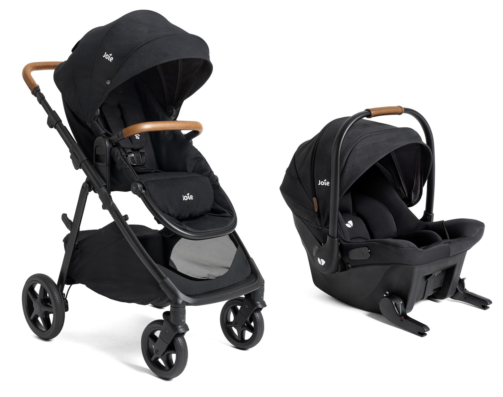 Joie Ginger and Mint Latch Travel System – 4-in-1 Travel System with Baseless Infant Car Seat & Stroller, One-Click Inst
