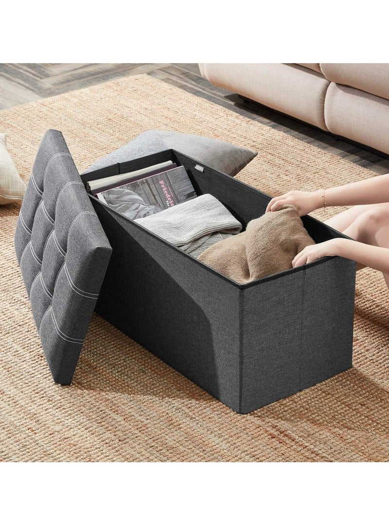WALALLA 80L Folding Storage Ottoman Bench for Living Room, 30 inch Storage Bench with Padded Seat for Bedroom Hallway, H