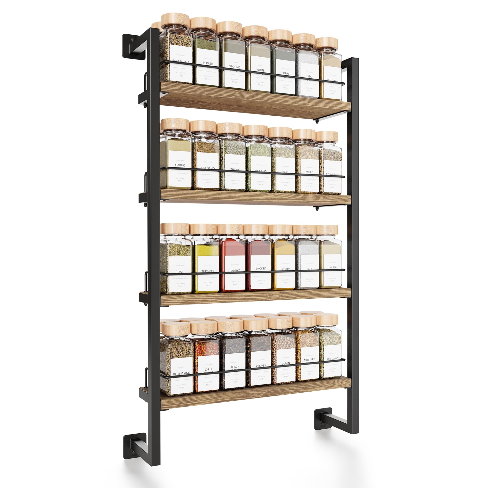 ZICOTO Space Saving Spice Rack Organizer for Cabinets or Wall Mounts - Easy To Install Modern Hanging Racks - Perfect Se