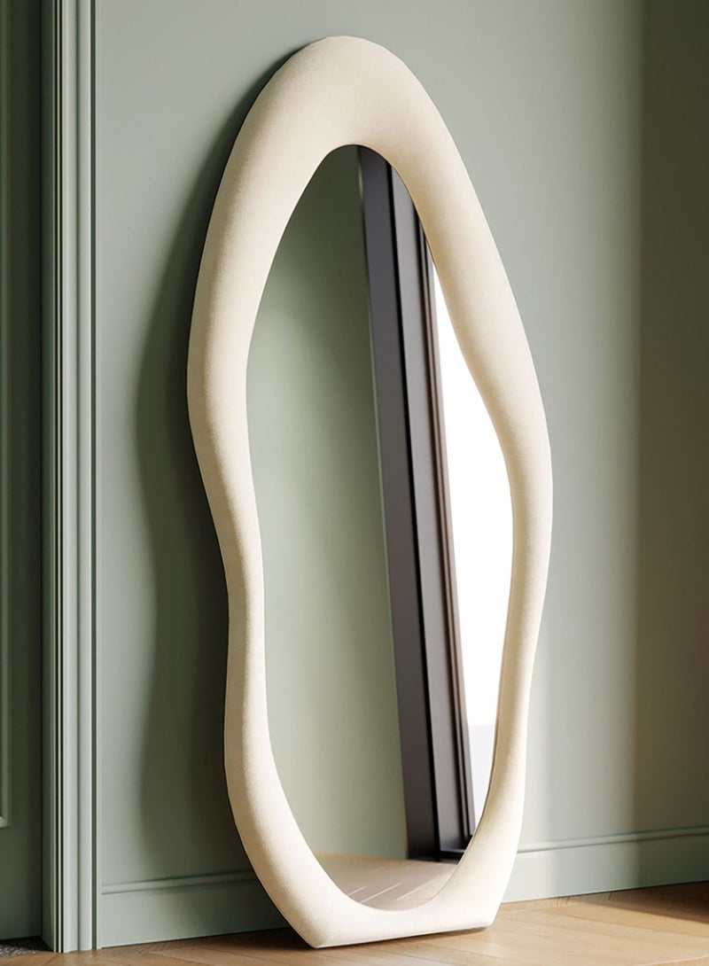 Merry Moments Nelly Velvet Full Length Mirror Leaning Against Wall Large Irregular Bedroom Mirror Floor Mirror Dressing 