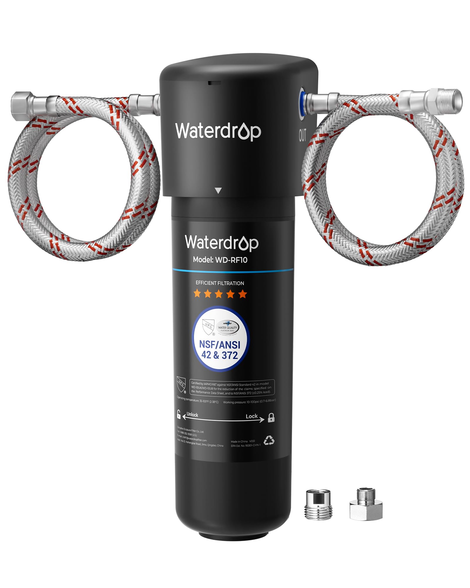 Waterdrop 10UA Under Sink Water Filter System, Reduces PFAS, PFOA/PFOS, Lead, Chlorine, Bad Taste & Odor, Under Counter