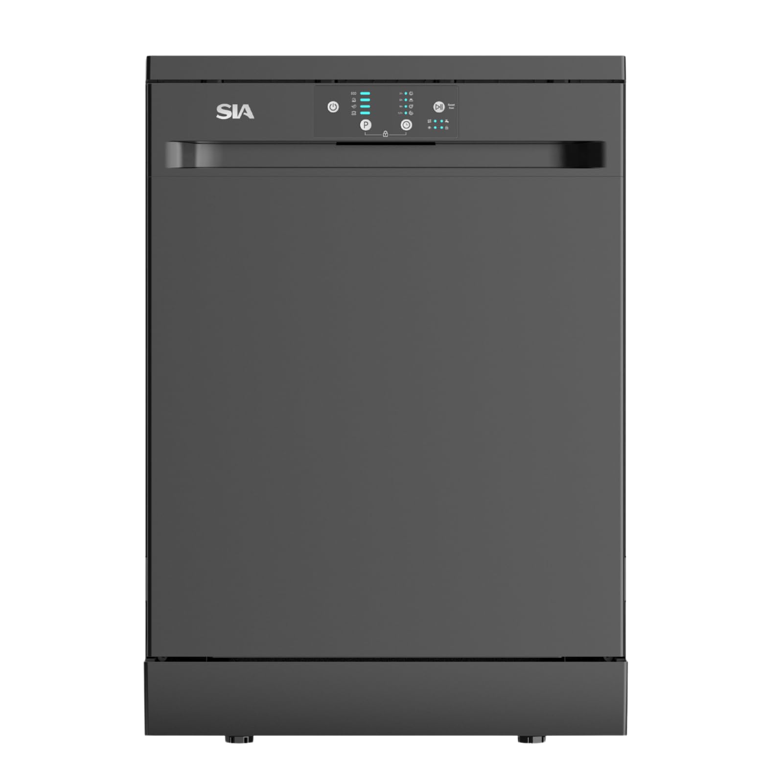 SIA SFSD604BL Freestanding Dishwasher, Full-Size 60cm Width, 14 Place Settings, Delay Start, 4 Programs, 29 Minute Quick