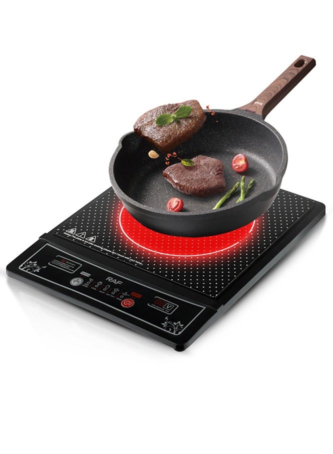 RAF Portable Induction Cooker,Electric Cooktop with Scratch-Resistant Ceramic Plate For Home Dorm Office,Pattern Cooking
