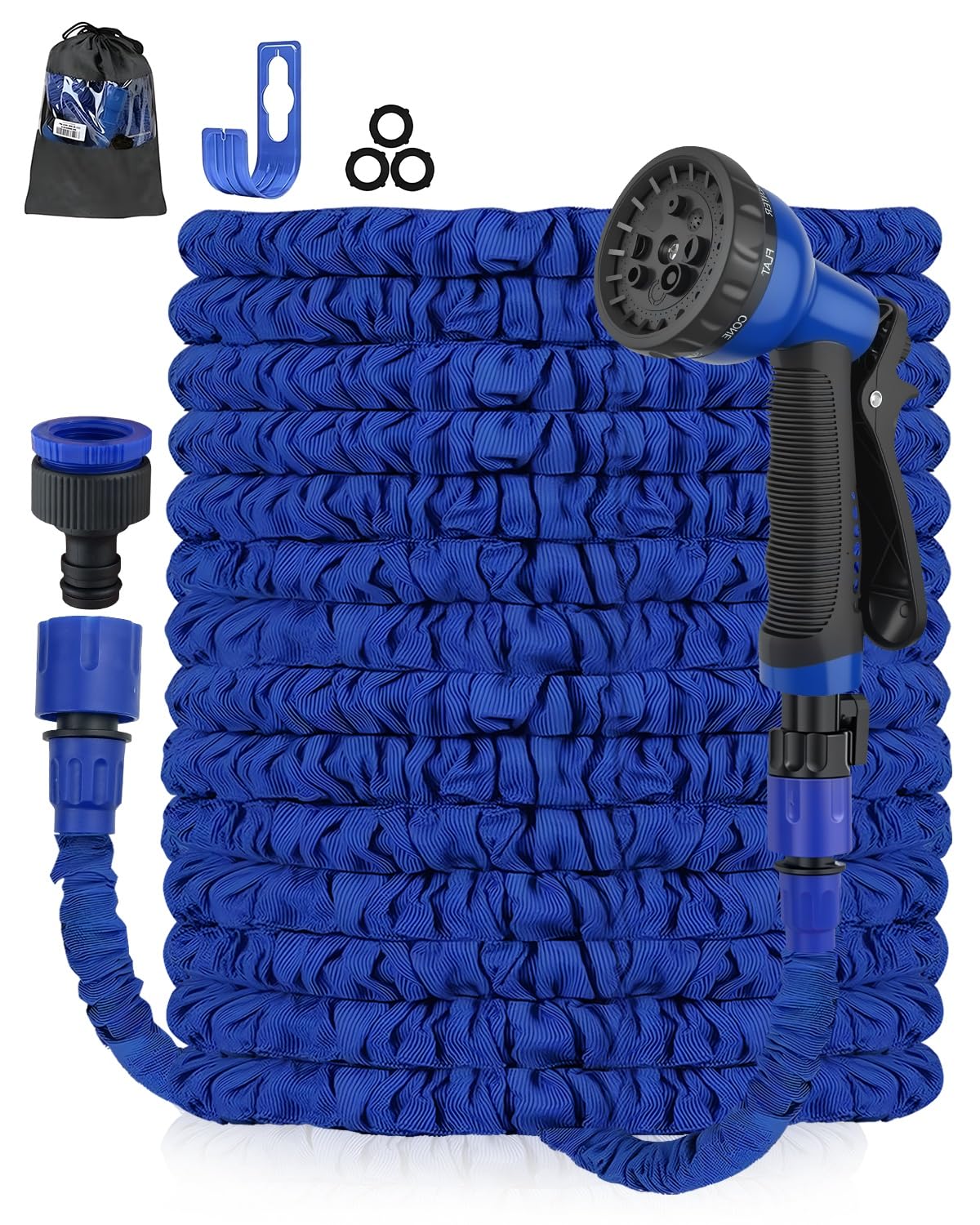 100FT Expandable Garden Hose Pipe - Flexible Expanding Magic Hose with 3/4", 1/2" Fittings, Anti-Lea