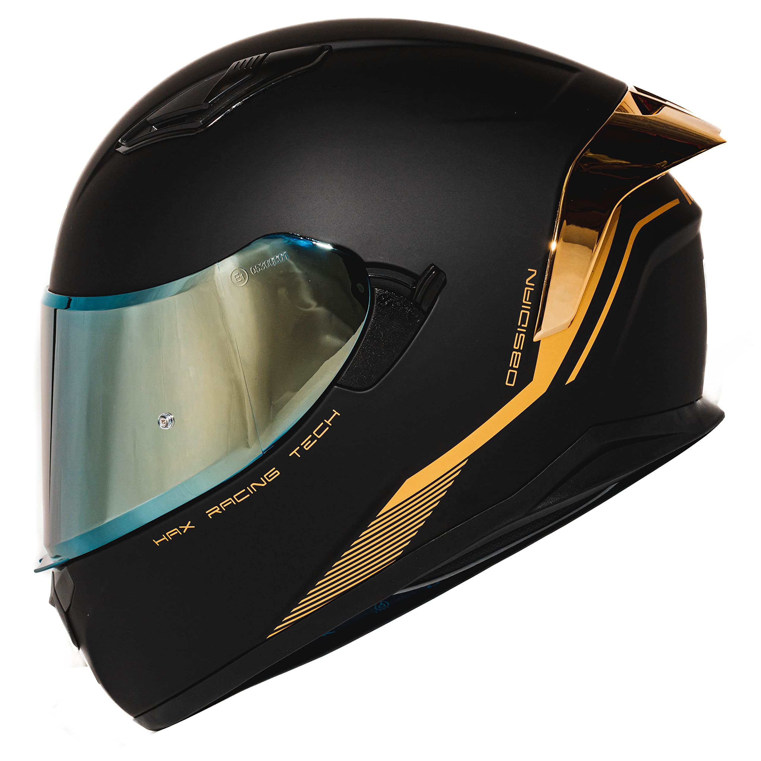 HAX Obsidian Full Face Dual Visor Adult Motorcycle Helmet for Motorbike Street Bike with Pinlock Ready DOT Approved Matt